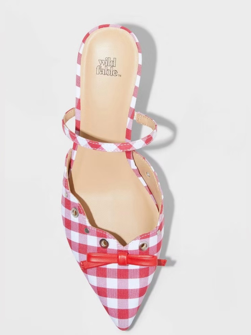 wild fable Red & White Gingham Bow Slingback Flats - Picture 4 of 9